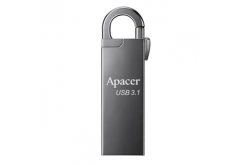 Apacer USB flash disk, USB 3.0, 128GB, AH15A, stříbrný, AP128GAH15AA-1, USB A, s karabinkou