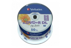 Verbatim DVD+R DL, Double Layer Inkjet Printable, 97693, 8.5GB, 8x, spindle, 50-pack, 12cm, pro archivaci dat