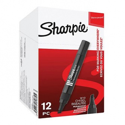 Sharpie S0192654, popisovač W10, černý, 12ks, 1.5-5mm, permanentní