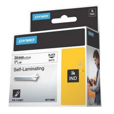 Dymo Rhino 1734821, S0773860, 24mm x 5,5m černý tisk / bílý podklad, originální páska