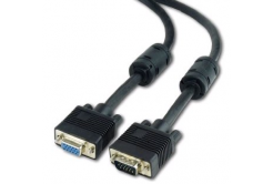 Kabel CABLEXPERT CC-PPVGAX-10M-B prodlouž  mon  15M/15F VGA 9m stíněný extra, ferrity, BLACK