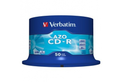 Verbatim CD-R, 43343, AZO Crystal, 50-pack, 700MB, 52x, 80min., 12cm, bez možnosti potisku, spindle, pro archivaci dat