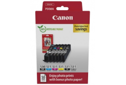 Canon Cartridge PGI-530/CLI-531 PGBK/C/M/Y/BK/GY + Canon PAPÍR GP-501 4X6 50