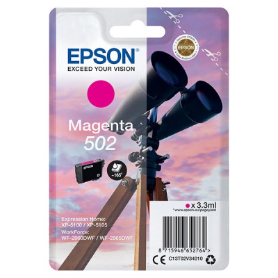 Epson 502 purpurová (magenta) originální cartridge