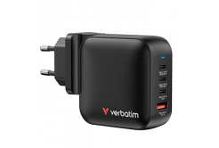 GaN cestovní nabíječka do sítě Verbatim, USB 3.0, USB C, šedá, 65 W, vyměnitelné vidlice C,G,A