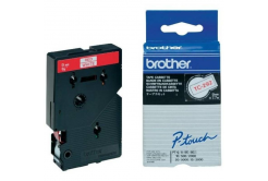 Brother TC-292, 9mm x 7,7m, červený tisk / bílý podklad, originální páska