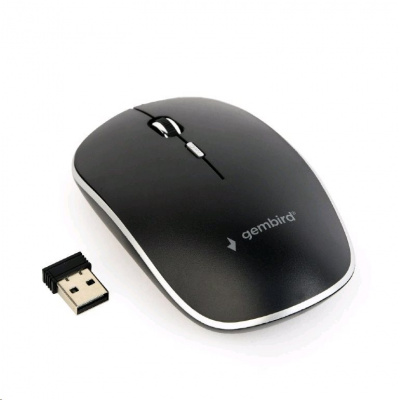 Myš GEMBIRD MUSW-4B-01, černá, bezdrátová, USB nano receiver