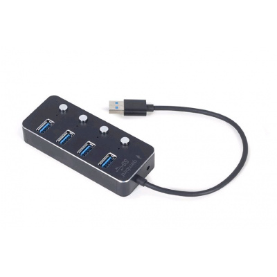 USB hub Gembird, 4-port USB 3.1 (Gen 1) hub s vypínači