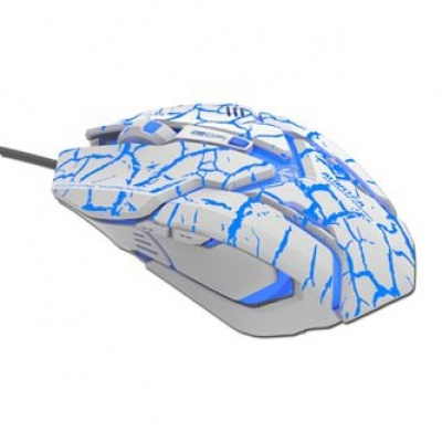 E-blue Myš Auroza Gaming, 4000DPI, optická, 6tl., drátová USB, bílá, herní