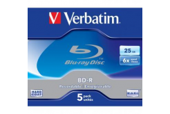 Verbatim BD-R, Single Layer 25GB, jewel box, 43715, 6x, 5-pack, pro archivaci dat