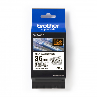 Brother TZ-SL261 / TZe-SL261 Pro Tape, 36mm x 8m, černý tisk / bílý podklad, originální páska