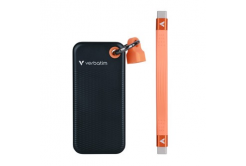 SSD Verbatim 96.1 x 45.1 x 10 mm, externí USB C 3.2 Gen 2, 2000GB, 2TB, Pocket SSD Black/Orange, 32197, M.2, obsahuje USB C kabel 