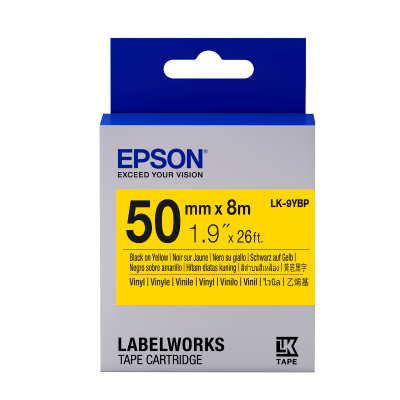 Epson LabelWorks LK-9YBP C53S659002 50mm x 8m, černý tisk / pastelově žlutý podklad, originální páska