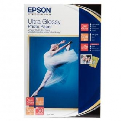 Epson Ultra Glossy Photo Paper, foto papír, lesklý, bílý, R200, R300, R800, RX425, RX500, 10x15cm