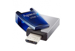 Apacer USB flash disk OTG, USB 3.0, 32GB, AH179, modrý, AP32GAH179U-1, USB A / USB Micro B, s otočnou krytkou