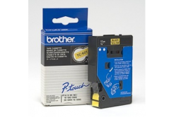 Brother TC-601, 12mm x 7,7m, černý tisk / žlutý podklad, originální páska