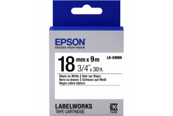 Epson LabelWorks LK-5WBN C53S655006 18mm x 9m, černý tisk / bílý podklad, originální páska