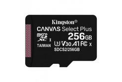 Kingston paměťová karta Canvas Select Plus, 256GB, micro SDXC, SDCS2/256GBSP, UHS-I U1 (Class 10), A1