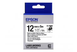 Epson LabelWorks LK-4WBQ C53S654024 12mm x 5m, černý tisk / bílý podklad, zažehlovací, originální páska
