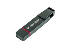 Verbatim USB flash disk, USB C a USB 3.2 Gen 1, 1000GB, Dual QuickStick, šedý, 32043, USB C, s poutkem