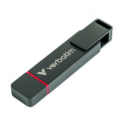 Verbatim USB flash disk, USB C a USB 3.2 Gen 1, 1000GB, Dual QuickStick, šedý, 32043, USB C, s poutkem