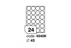 Samolepicí etikety kulaté 45 mm, 24 etiket, A4, 100 listů