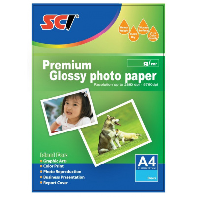 SCI GPP-230 Glossy Inkjet Photo Paper, 230g, A4, 20 listů, lesklý fotopapír