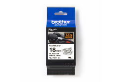 Brother TZ-FX241 / TZe-FX241 Pro Tape, 18mm x 8m, černý tisk/bílý podklad, originální páska