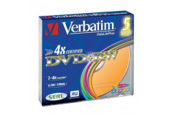 Verbatim DVD+RW, Colour, 43297, 4.7GB, 4x, slim box, 5-pack, bez možnosti potisku, 12cm, pro archivaci dat