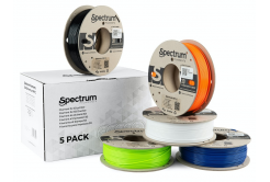 Spectrum 80748 3D filament, Premium PET-G, 1,75mm, 5x250g, mix Artic White, Deep Black, Lion Orange, Navy Blue, Lime Green