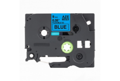 Kompatibilní páska s Brother TZ-FX521 / TZe-FX521, 9mm x 8m, flexi, černý tisk / modrý podklad