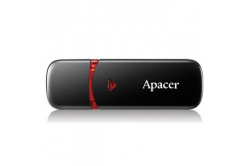 Apacer USB flash disk, USB 2.0, 32GB, AH333, černý, AP32GAH333B-1, USB A, s krytkou