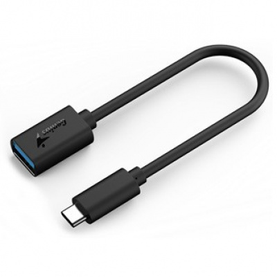 USB redukce, (3.0), USB C samec - USB A samice, černá, Genius USB 3.0, až 5Gbps