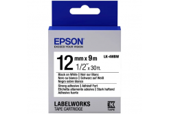 Epson LabelWorks LK-4WBW C53S654016 12mm x 9m, černý tisk / bílý podklad, silně lepicí, originální páska