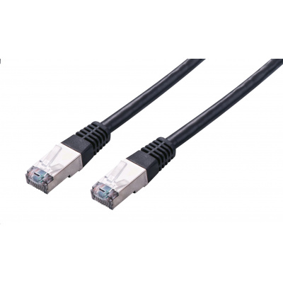 Kabel C-TECH CB-PP5F-2BK patchcord Cat5e, FTP, černý, 2m