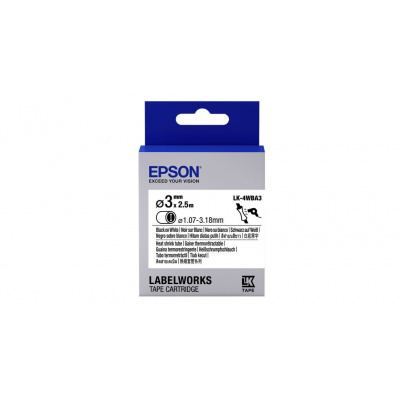 Epson LK-4WBA3 C53S654903 4mm x 3m, černý tisk / bílý podklad, originální smršťovací bužírka