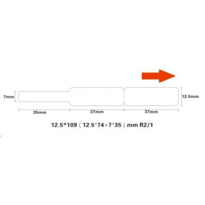 Niimbot štítky na kabely RXL A2K88218301, 12,5x109mm 65ks White pro D11 a D110