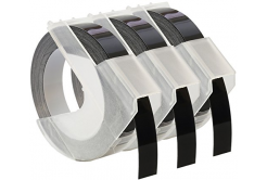 Kompatibilní páska s Dymo S0847730, 9mm x 3 m, bílý tisk / černý podklad, 3ks