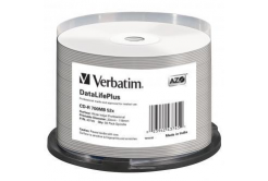 Verbatim CD-R, 43745, DataLifePlus Wide Inkjet Printable, 50-pack, 700MB, 52X, 80min., 12cm, spindle, pro archivaci dat