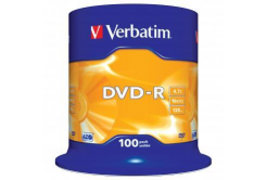 Verbatim DVD-R, Matt Silver, 43549, 4.7GB, 16x, spindle, 100-pack, bez možnosti potisku, 12cm, pro archivaci dat