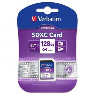 Verbatim paměťová karta Secure Digital Card Premium U1, 128GB, SDXC, 44025, UHS-I U1 (Class 10)