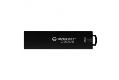 Kingston USB flash disk, USB 3.0, 8GB, IronKey D300S, černý, IKD300S/8GB, USB A, šifrování XTS-AES 256-bit, FIPS 140-2 Level 3