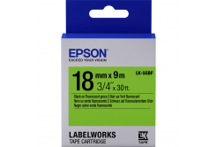 Epson LabelWorks LK-5GBF C53S655005 18mm x 9m, černý tisk / zelený podklad, fluorescenční, originální páska