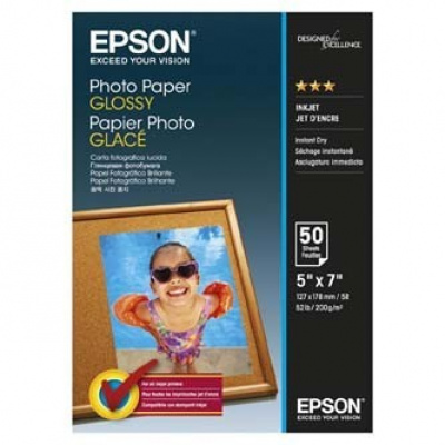 Epson C13S042545 Glossy Photo Paper, foto papír, lesklý, bílý, 13x18cm, 200 g/m2, 50 ks, C13S042545, inkou