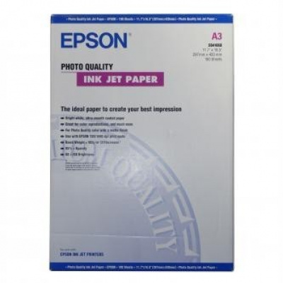 Epson S041068 Photo Quality InkJet Paper, foto papír, matný, bílý, A3, 105 g/m2, 720dpi, 100 ks, S04