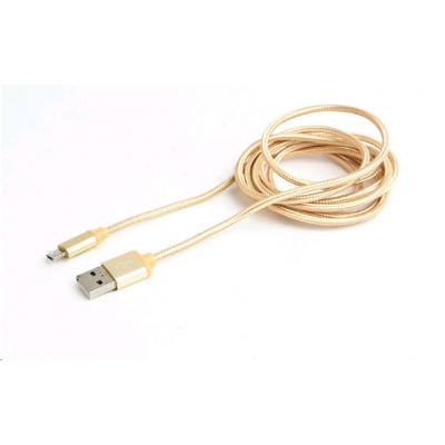 Kabel CABLEXPERT CCB-mUSB2B-AMBM-6-G USB A Male/Micro B Male 2.0, 1,8m, opletený, zlatý, blister