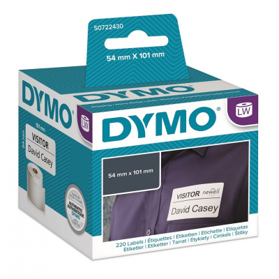 Dymo 99014, S0722430, 54mm x 101mm, bílé papírové štítky