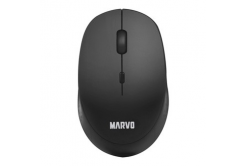 Marvo Myš WM103BK, 1600DPI, 2.4 [GHz], optika, 4tl., bezdrátová, černá, 1 ks AA, kancelářská, tichá