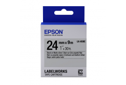 Epson LabelWorks LK-6SBE C53S656009 24mm x 9m, černý tisk / matně stříbrný podklad, matná, originální páska