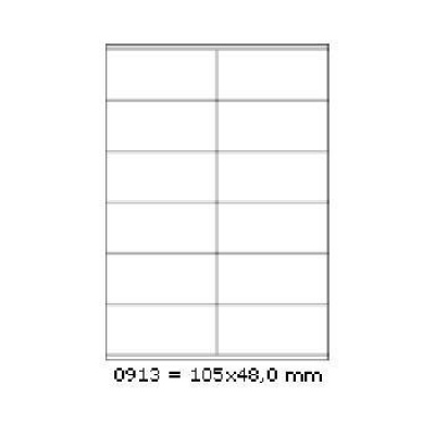 Samolepicí etikety 105 x 48 mm, 12 etiket, A4, 100 listů